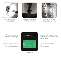 Stérilisateur électrique inox grande capacité - Le Pratique